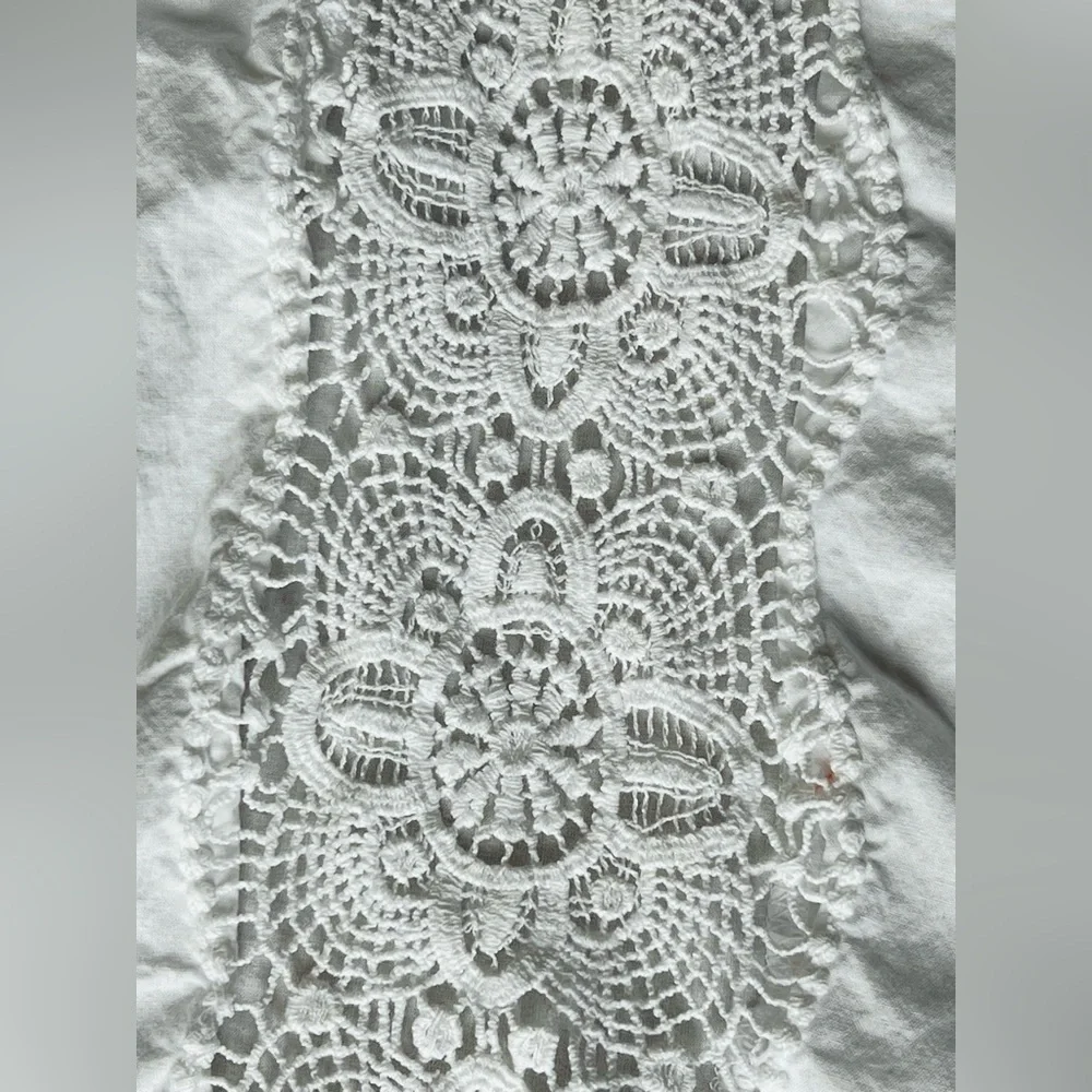 Lace Inset Embroidered Cotton Top - Picture 3 of 8